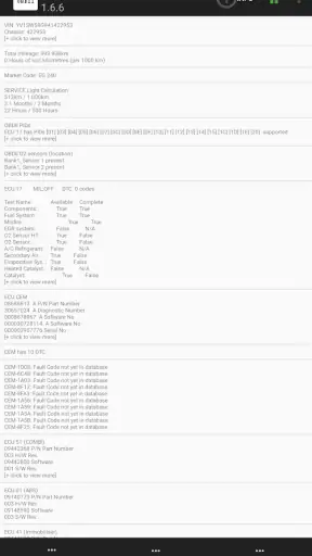 850 OBD-II screenshot