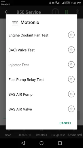 850 OBD-II screenshot