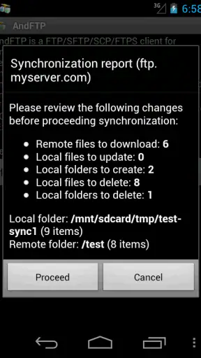 AndFTPPro screenshot