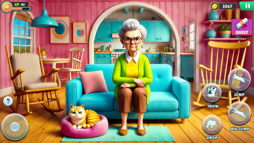 Angry Gran VS Naughty Cat Sim screenshot