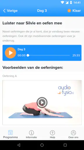 AudioFysio Lage Rugpijn App screenshot