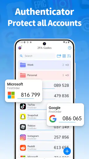 Authenticator-app - 2FA screenshot