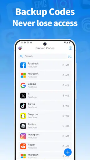 Authenticator-app - 2FA screenshot