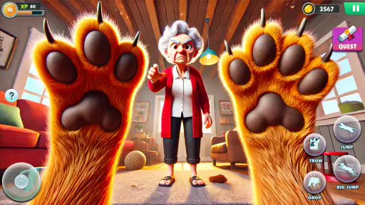 Bad Cat Chaos: Prank Gran Sim screenshot
