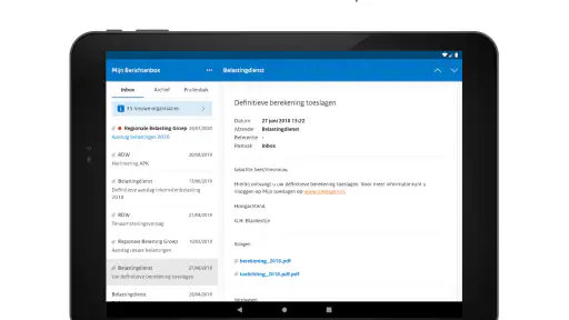 Berichtenbox screenshot