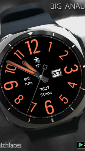Big Analog 3 WF Wear OS 4+ screenshot