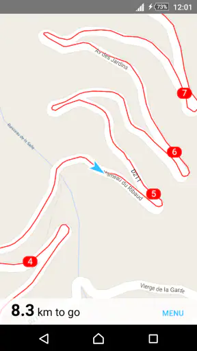BikeGPX - Free cycle navigator screenshot