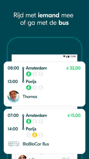 BlaBlaCar: carpoolen en bus screenshot