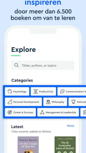 Blinkist: boek samenvattingen screenshot
