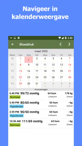 Bloeddruktracker screenshot