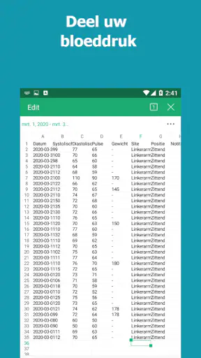 Bloeddruktracker screenshot