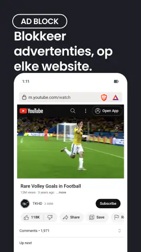 Brave privé-webbrowser screenshot