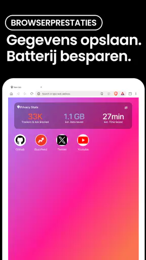 Brave privé-webbrowser screenshot