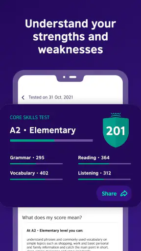 British Council EnglishScore screenshot