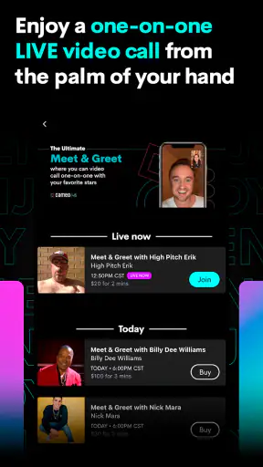 Cameo - Personal celeb videos screenshot