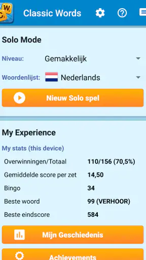 Classic Words (Nederlands) screenshot