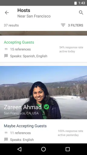 Couchsurfing Travel App screenshot