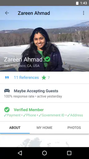Couchsurfing Travel App screenshot
