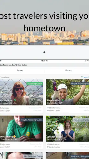 Couchsurfing Travel App screenshot