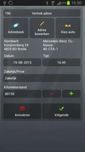 CTA Rit Registratie FULL screenshot