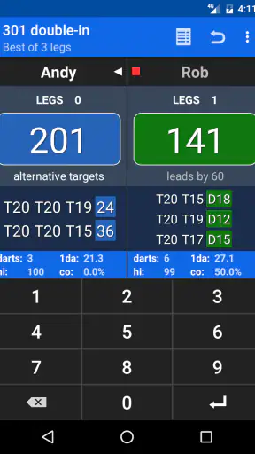 Darts Scoreboard screenshot