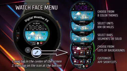 Digital Weather Watch face P5 screenshot