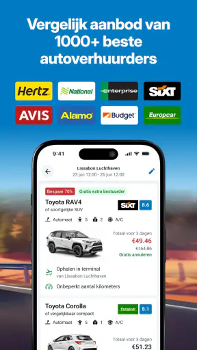 DiscoverCars.com–huurauto app screenshot