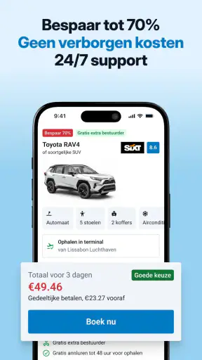 DiscoverCars.com–huurauto app screenshot
