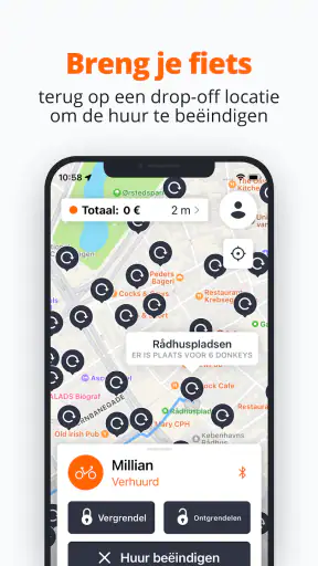 Donkey Republic Bike share screenshot
