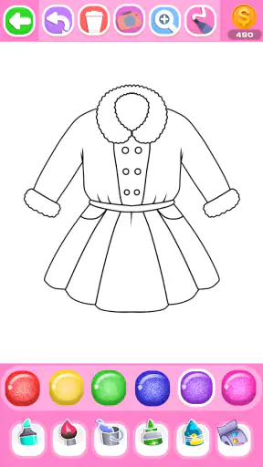 Dress Coloring Game Glitter screenshot