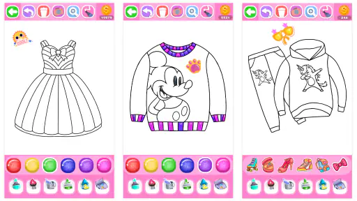 Dress Coloring Game Glitter screenshot