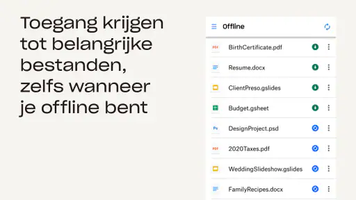 Dropbox: Documenten in Drive screenshot