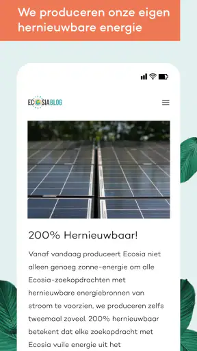 Ecosia Ecologische Browser screenshot