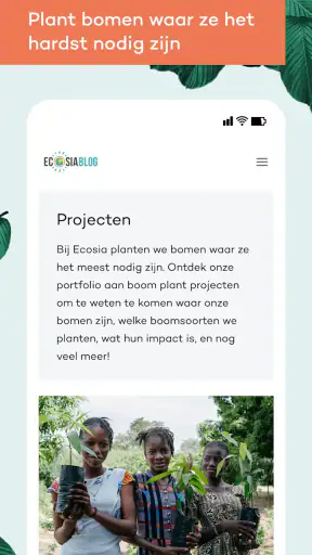 Ecosia Ecologische Browser screenshot