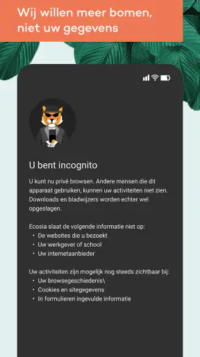 Ecosia Ecologische Browser screenshot