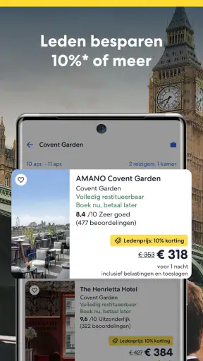 Expedia: reis, hotel, vlucht screenshot