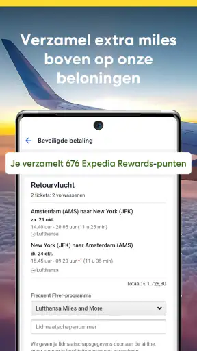 Expedia: reis, hotel, vlucht screenshot