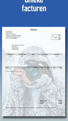 Factuur en offerte app screenshot