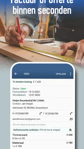 Factuur en offerte app screenshot