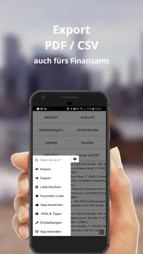 Fahrtenbuch GPS-Zeiterfassung screenshot
