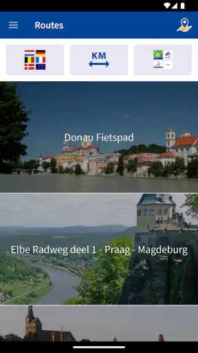 Fietsvakantiewinkel route-app screenshot