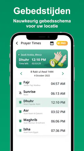 Gebedstijden, Azan en Qibla screenshot