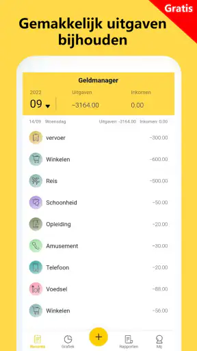 Geldmanager:Uitgaven bijhouden screenshot