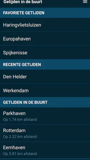 Getijden in de buurt screenshot