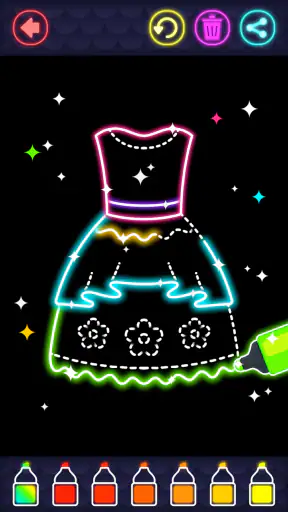 Glitter Dress Coloring Game screenshot