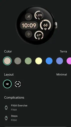 Google Pixel Watch screenshot