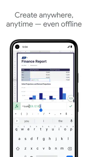 Google Spreadsheets screenshot