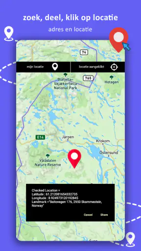GPS-navigatie, kaarten & route screenshot