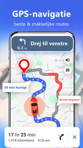 GPS navigatie, live aarde screenshot
