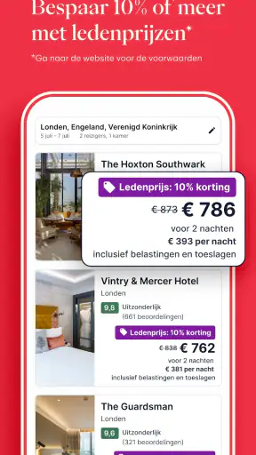 Hotels.com: hotelboeking screenshot